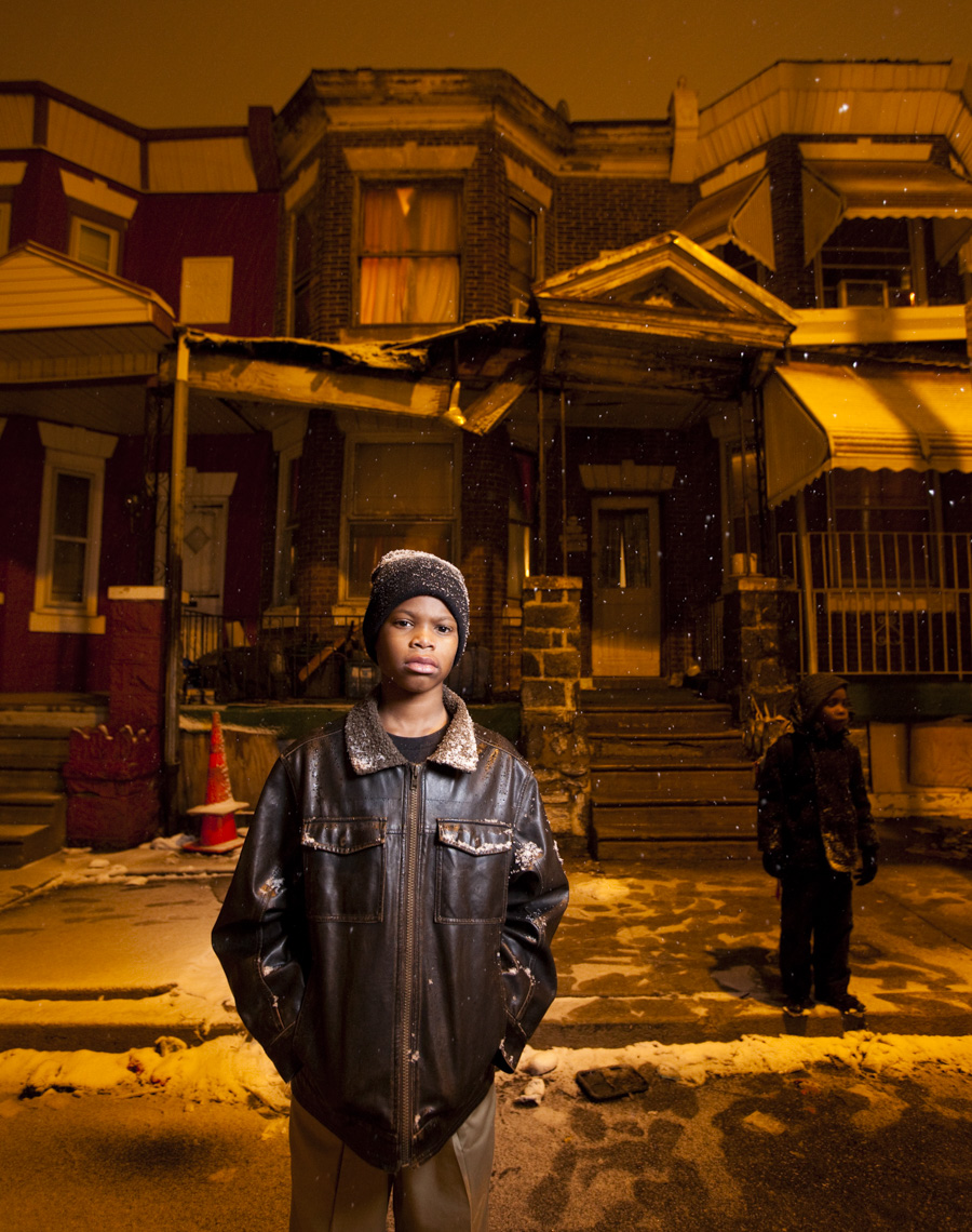 Editorial portrait of a young boy who lives in poverty in Philadelphia  by Washington DC photographer Ryan Donnell
