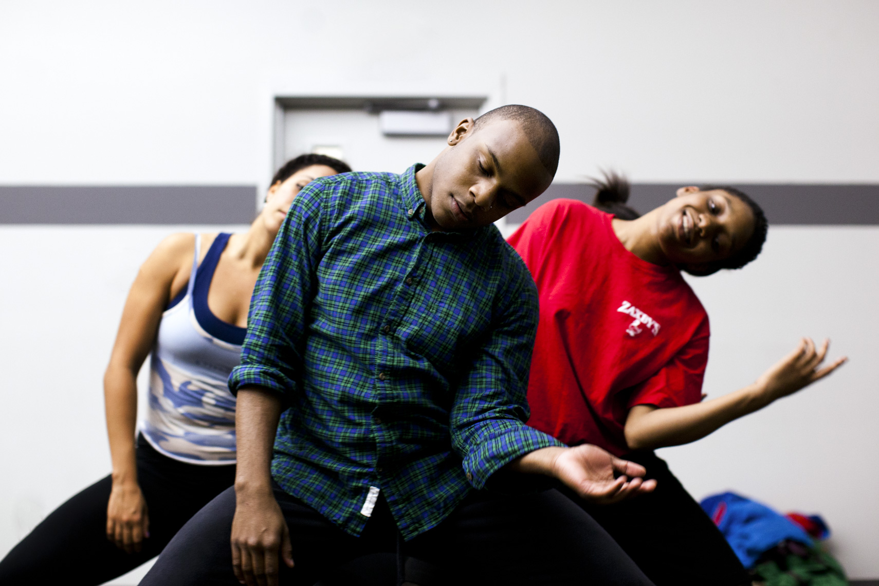 College students rehearse a dance routine during class in a photo by Ryan Donnell
