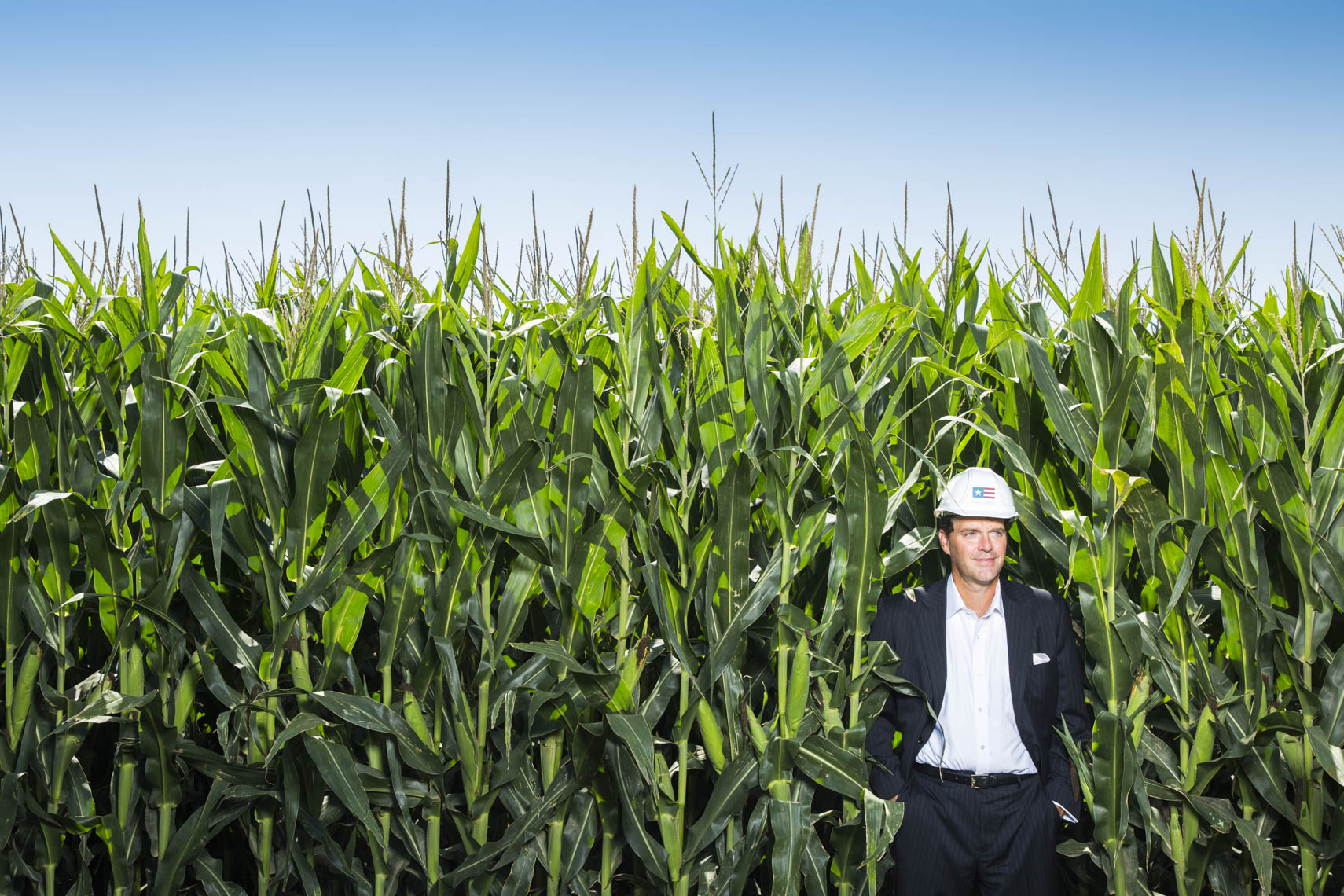 Environmental portrait of Hugh Welsh, General Counsel & President of Royal DSM North America taken at the Project Liberty ethanol production site in Emmetsburg, Iowa